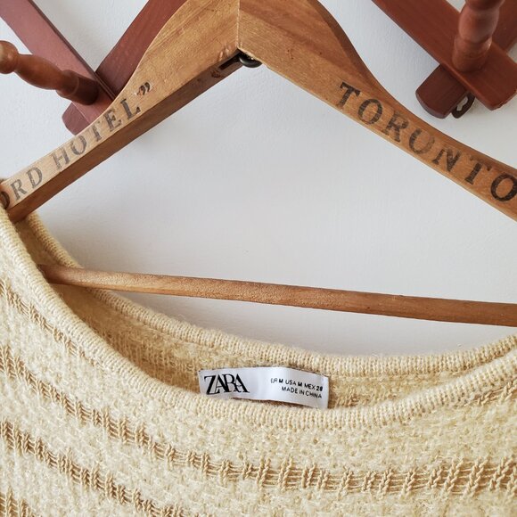 Zara Long Knit Dress – Cream with Gold Hints (Size M) - Picture 2 of 2